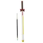Lean Toys, długopis metalowy, miecz katana anime, czarny z wymiennym wkładem, biało-żółty