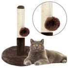 Lean Toys, drapak dla kota, słupek do drapania, ciemnobrązowy