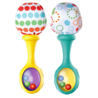 Lean Toys, grzechotka z miękką piłeczką, żółta i zielona 2 szt.