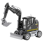 Lean Toys, Huina, koparka kołowa ze spychaczem, czarna, 1:50