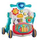 Lean Toys, jeździk interaktywny 3w1, niebieski