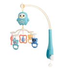 Lean Toys, karuzela do łóżeczka z pozytywką i lampką, misie, niebieska