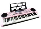 Lean Toys, keyboard z mikrofonem, różowy