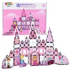 Lean Toys, klocki magnetyczne, różowe, 50 elementów