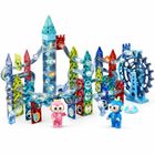 Lean Toys, klocki magnetyczne, tor kulkowy, koło młyńskie, 118 elementów