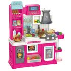 Lean Toys, kuchnia z akcesoriami, interaktywna, różowa, 64 elementy