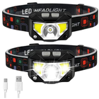 Lean Toys, latarka czołowa LED, 8 trybów, czujnik ruchu