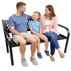 Lean Toys, ławka ogrodowa, metalowa, czarna, 120 cm