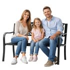 Lean Toys, ławka ogrodowa, metalowa, czarna, 127 cm