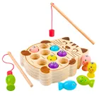 Lean Toys, łowienie rybek, 2 wędki, drewniana gra zręcznościowa