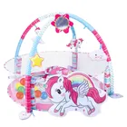 Lean Toys, mata edukacyjna dla niemowląt 3w1, jednorożec, różowa