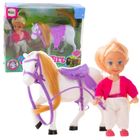 Lean Toys, mini laleczka, zestaw z koniem