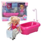 Lean Toys, mini laleczka, zestaw z wanną i pieskiem