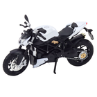 Lean Toys, motocykl, pojazd interaktywny, metalowy, biały, 1:12