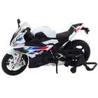 Lean Toys, motocykl, pojazd interaktywny, metalowy, biały, 1:12