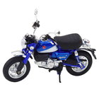 Lean Toys, motocykl retro, pojazd interaktywny, metalowy, niebieski, 1:12