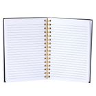 Lean Toys, notatnik A5, 80 kartek, linia, brokatowy czarny