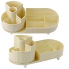 Lean Toys, organizer na kosmetyki, obrotowy, beżowy