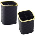 Lean Toys, organizer pojemnik na pędzle, 4 przegrody czarny, 12-9,5 cm