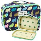 Lean Toys, piórnik owalny, granatowy, Króliki, 22,5 cm