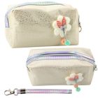 Lean Toys, piórnik saszetka, kokardka, beżowy