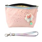 Lean Toys, piórnik saszetka, kokardka, pudrowy róż, 23-16 cm