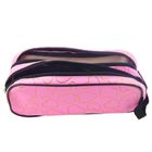 Lean Toys, piórnik saszetka podwójna, złote serca różowy