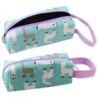 Lean Toys, piórnik saszetka, z rączką, turkusowy, Lamy