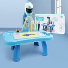 Lean Toys, robot, stolik z projektorem, niebieski