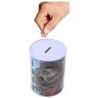 Lean Toys, skarbonka metalowa, puszka banknot, 500 złotych, 16-12 cm