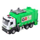 Lean Toys, śmieciarka z napędem, 4 pojemniki na śmieci, światła dźwięki, zielona