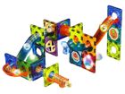 Lean Toys, Świecąca zjeżdżalnia dla kulek, klocki magnetyczne, 49 elementów