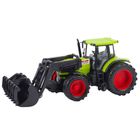 Lean Toys, taktor z chwytakiem, pojazd rolniczy, zielonym