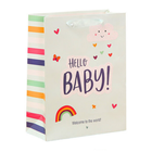 Lean Toys, torba prezentowa dla dziecka hello baby little one, 36-12-10 cm, 1 szt.