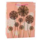 Lean Toys, torba prezentowa dmuchawce złote elementy, 32-26-12 cm, 1 szt.