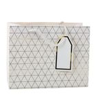 Lean Toys, torba prezentowa geometryczna złote linie, 23-18-10 cm, 1 szt.