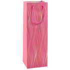 Lean Toys, torba prezentowa na butelkę połyskujące fale, 35-12-9 cm, 1 szt.