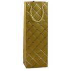 Lean Toys, torba prezentowa na wino butelkę papierowa srebrne elementy, 35-12-9 cm, 1 szt.