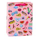 Lean Toys, torba prezentowa naklejki kolorowe znaczki, 23-18-10,5 cm, 1 szt.