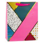 Lean Toys, torba prezentowa papierowa wzory geometryczne, 32-26-12 cm, 1 szt.