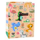 Lean Toys, torba prezentowa papierowa zwierzęta safari, 23-18-10,5 cm, 1 szt.