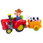 Lean Toys, traktor farmerski z przyczepką, pojazd interaktywny