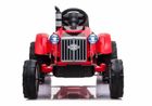 Lean Toys, Traktor, pojazd na akumulator z przyczepą, czerwony