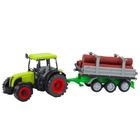 Lean Toys, traktor rolniczy z przyczepą do drewna