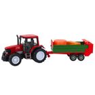 Lean Toys, traktor rolniczy z przyczepą, zielony