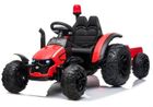 Lean Toys, Traktor z przyczepą, pojazd na akumulator, czerwony