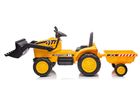 Lean Toys, traktor z przyczepą, pojazd na akumulator, żółty, S617