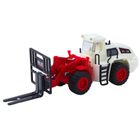 Lean Toys, wózek widłowy, metalowe widły, interaktywny pojazd budowlany