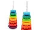 Lean Toys, zakręcona wieża, tęczowa, 6 elementów
