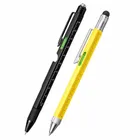 Lean Toys, zestaw długopisów wielofunkcyjnych 9w1, poziomica latarka śrubokręt, żółty czarny, 2 szt.